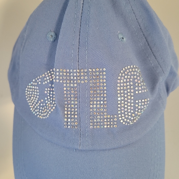 TLC Total Life Changes Blinged Baseball Cap Periwinkle Blue &  Crystals - Picture 2 of 10